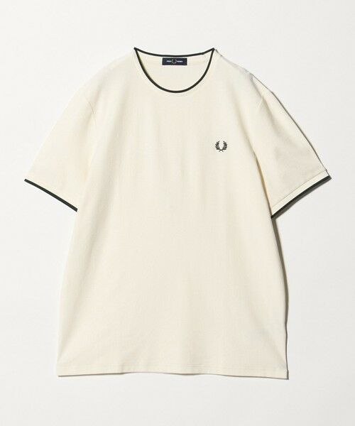 green label relaxing / グリーンレーベル リラクシング Tシャツ | ＜FRED PERRY＞クレープ ピケ 半袖 Tシャツ（OFF WHITE）