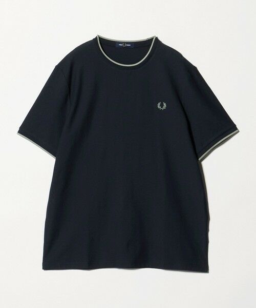 green label relaxing / グリーンレーベル リラクシング Tシャツ | ＜FRED PERRY＞クレープ ピケ 半袖 Tシャツ（NAVY）