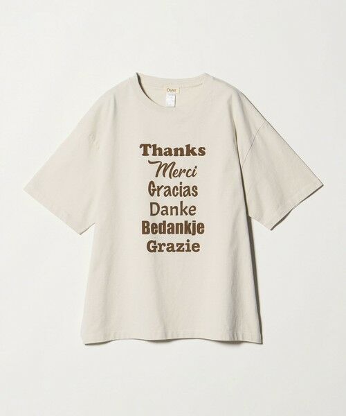 green label relaxing / グリーンレーベル リラクシング Tシャツ | ＜OAFISH＞THANKS 半袖 Tシャツ（BEIGE）