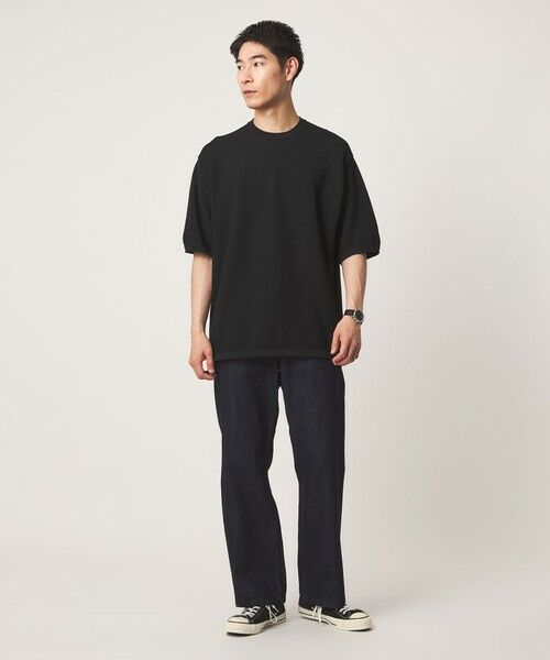 green label relaxing / グリーンレーベル リラクシング Tシャツ | ガーター ドローコード 半袖 クルーネック ニット -ウォッシャブル・UVカット・遮熱- | 詳細2