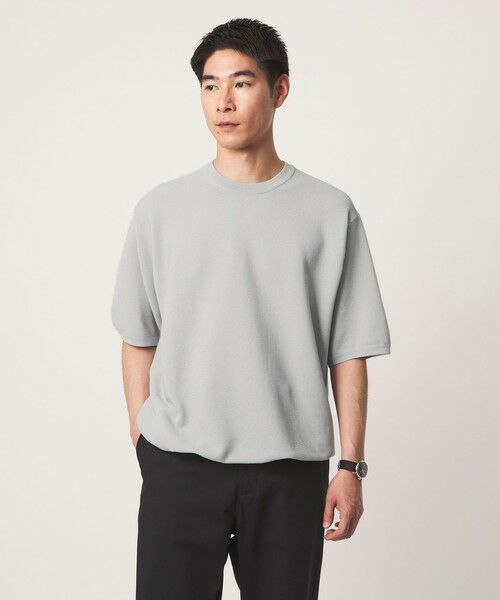 green label relaxing / グリーンレーベル リラクシング Tシャツ | ガーター ドローコード 半袖 クルーネック ニット -ウォッシャブル・UVカット・遮熱- | 詳細7