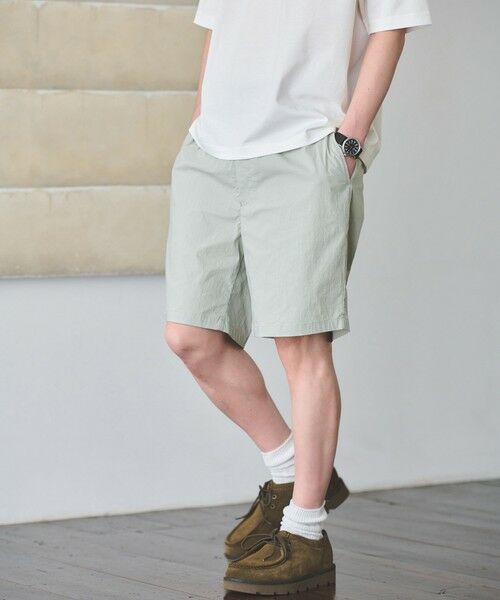 green label relaxing / グリーンレーベル リラクシング ショート・ハーフ・半端丈パンツ | WONDER CLOTH ショーツ ショートパンツ -ストレッチ・接触冷感・吸水速乾-(LT.GRAY)
