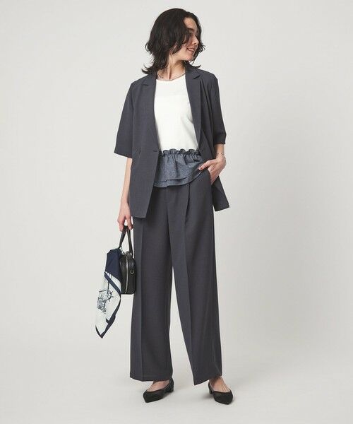 green label relaxing / グリーンレーベル リラクシング スラックス・ドレスパンツ | ［size SHORT/TALLあり］エアシカル タック パンツ 接触冷感 通気性 | 詳細2
