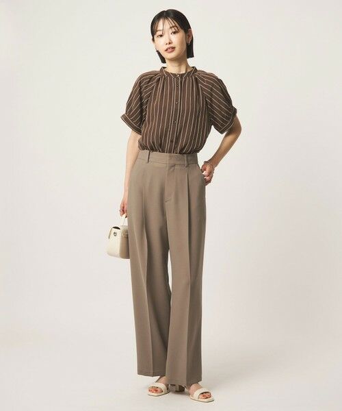 green label relaxing / グリーンレーベル リラクシング スラックス・ドレスパンツ | ［size SHORT/TALLあり］エアシカル タック パンツ 接触冷感 通気性 | 詳細12