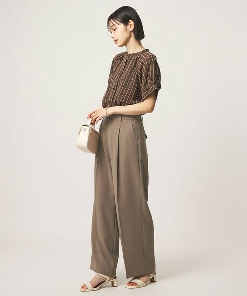green label relaxing / グリーンレーベル リラクシング スラックス・ドレスパンツ | ［size SHORT/TALLあり］エアシカル タック パンツ 接触冷感 通気性 | 詳細13