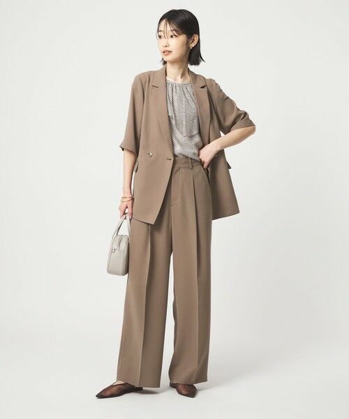 green label relaxing / グリーンレーベル リラクシング スラックス・ドレスパンツ | ［size SHORT/TALLあり］エアシカル タック パンツ 接触冷感 通気性 | 詳細7