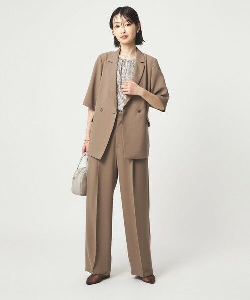 green label relaxing / グリーンレーベル リラクシング スラックス・ドレスパンツ | ［size SHORT/TALLあり］エアシカル タック パンツ 接触冷感 通気性 | 詳細8
