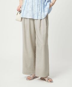 green label relaxing / グリーンレーベル リラクシング スラックス・ドレスパンツ | ［size SHORT/TALLあり］ライト リネンライク タック ワイドパンツ UVカット 通気性