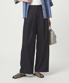 green label relaxing / グリーンレーベル リラクシング スラックス・ドレスパンツ | ［size SHORT/TALLあり］ライト リネンライク タック ワイドパンツ UVカット 通気性