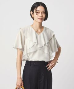 green label relaxing / グリーンレーベル リラクシング シャツ・ブラウス | ラッフル フレア ショートスリーブ ブラウス
