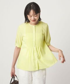 green label relaxing / グリーンレーベル リラクシング シャツ・ブラウス | ピンタック 5分袖 ブラウス