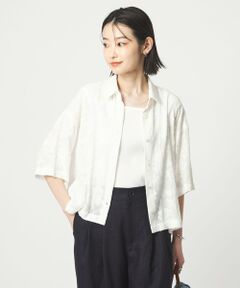 green label relaxing / グリーンレーベル リラクシング シャツ・ブラウス | カット ジャガード ショートスリーブ シャツ