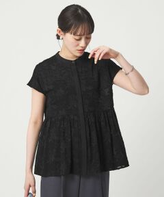 green label relaxing / グリーンレーベル リラクシング シャツ・ブラウス | カット ジャガード フレンチスリーブ ブラウス