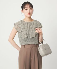 green label relaxing / グリーンレーベル リラクシング シャツ・ブラウス | アシンメトリー フリル フレンチスリーブ ブラウス
