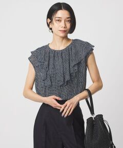 green label relaxing / グリーンレーベル リラクシング シャツ・ブラウス | アシンメトリー フリル フレンチスリーブ ブラウス