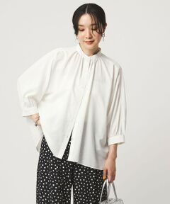 green label relaxing / グリーンレーベル リラクシング シャツ・ブラウス | 【WEB限定】＜at ease＞ノーカラー ギャザー ブラウス UVカット 通気性