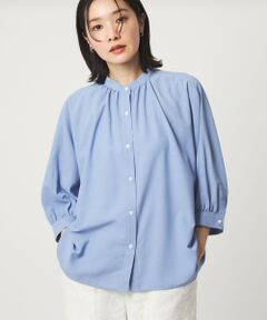 green label relaxing / グリーンレーベル リラクシング シャツ・ブラウス | 【WEB限定】＜at ease＞ノーカラー ギャザー ブラウス UVカット 通気性