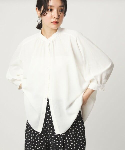 green label relaxing / グリーンレーベル リラクシング シャツ・ブラウス | 【WEB限定】＜at ease＞ノーカラー ギャザー ブラウス UVカット 通気性 | 詳細2