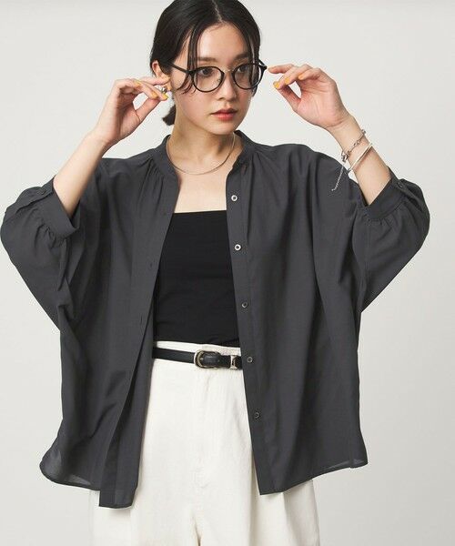 green label relaxing / グリーンレーベル リラクシング シャツ・ブラウス | 【WEB限定】＜at ease＞ノーカラー ギャザー ブラウス UVカット 通気性 | 詳細9