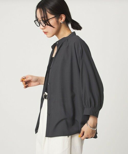 green label relaxing / グリーンレーベル リラクシング シャツ・ブラウス | 【WEB限定】＜at ease＞ノーカラー ギャザー ブラウス UVカット 通気性 | 詳細10