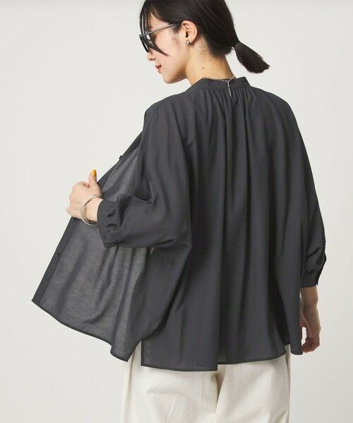 green label relaxing / グリーンレーベル リラクシング シャツ・ブラウス | 【WEB限定】＜at ease＞ノーカラー ギャザー ブラウス UVカット 通気性 | 詳細12