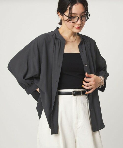 green label relaxing / グリーンレーベル リラクシング シャツ・ブラウス | 【WEB限定】＜at ease＞ノーカラー ギャザー ブラウス UVカット 通気性 | 詳細13