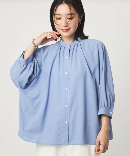 green label relaxing / グリーンレーベル リラクシング シャツ・ブラウス | 【WEB限定】＜at ease＞ノーカラー ギャザー ブラウス UVカット 通気性 | 詳細24