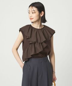 green label relaxing / グリーンレーベル リラクシング カットソー | ランダム フリル ドッキング カットソー 接触冷感