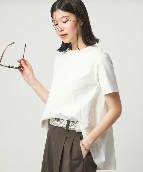 green label relaxing / グリーンレーベル リラクシング カットソー | 【WEB限定】＜at ease＞バック フレア カットソー  接触冷感 UVカット 遮熱（WHITE）