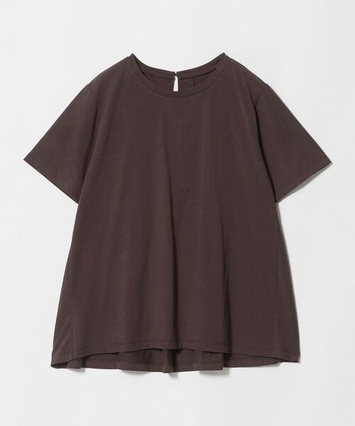 green label relaxing / グリーンレーベル リラクシング カットソー | 【WEB限定】＜at ease＞バック フレア カットソー  接触冷感 UVカット 遮熱（DK.BROWN）