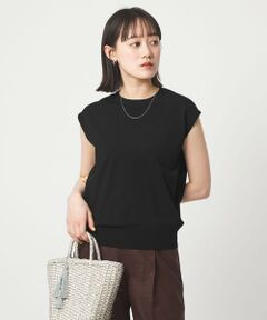green label relaxing / グリーンレーベル リラクシング ニット・セーター | フレンチスリーブ ニット ウォッシャブル 接触冷感 UVカット