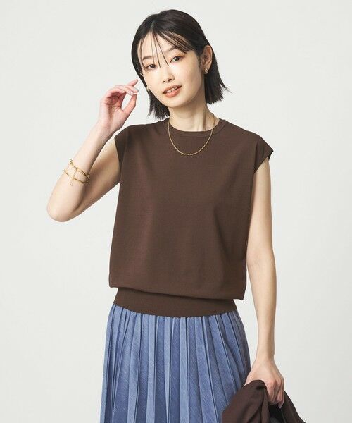 green label relaxing / グリーンレーベル リラクシング ニット・セーター | フレンチスリーブ ニット ウォッシャブル 接触冷感 UVカット | 詳細10