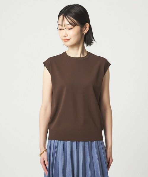 green label relaxing / グリーンレーベル リラクシング ニット・セーター | フレンチスリーブ ニット ウォッシャブル 接触冷感 UVカット | 詳細14