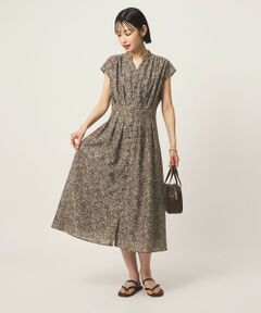 green label relaxing / グリーンレーベル リラクシング ロング・マキシ丈ワンピース | シアー タック フレア フレンチスリーブ ワンピース