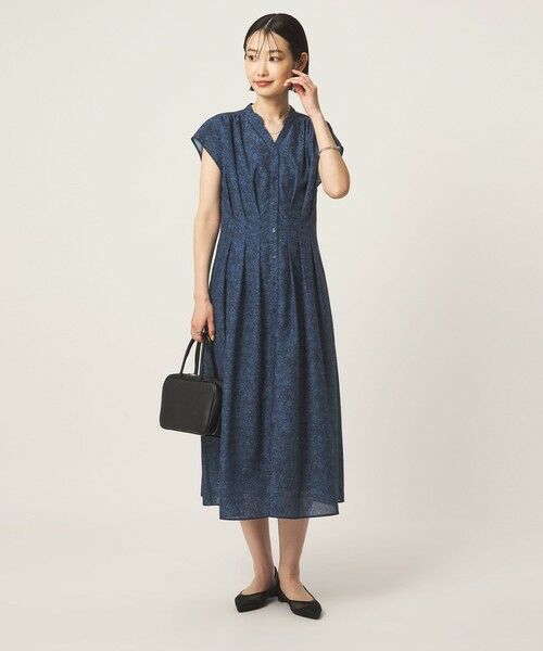 green label relaxing / グリーンレーベル リラクシング ロング・マキシ丈ワンピース | シアー タック フレア フレンチスリーブ ワンピース(その他2)