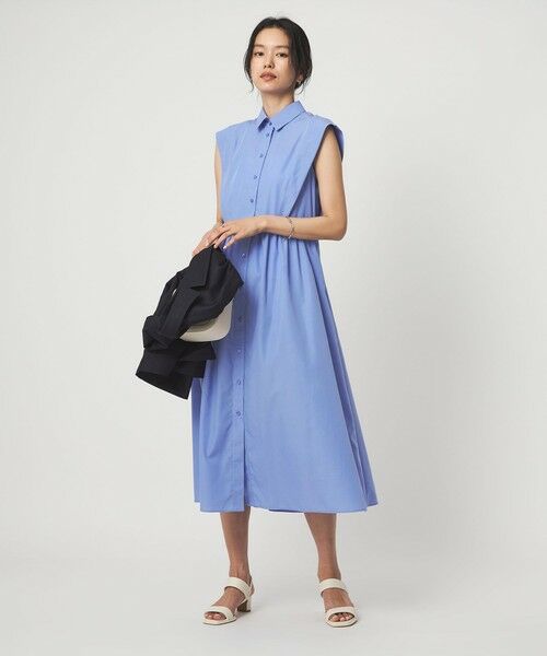 green label relaxing / グリーンレーベル リラクシング ロング・マキシ丈ワンピース | エリキリカエ フレンチスリーブ ワンピース（COBALT）