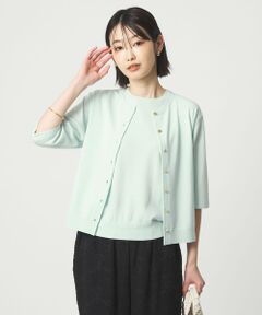 green label relaxing / グリーンレーベル リラクシング カーディガン・ボレロ | ハーフスリーブ ニット カーディガン ウォッシャブル 接触冷感 UVカット