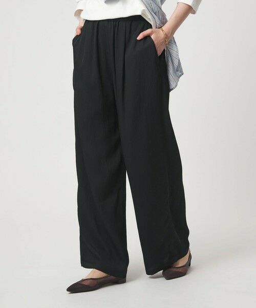 green label relaxing / グリーンレーベル リラクシング その他パンツ | 【WEB限定】＜at ease＞ドロスト ワイド パンツ（BLACK）