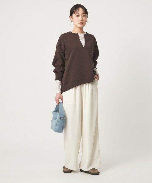 green label relaxing / グリーンレーベル リラクシング その他パンツ | 【WEB限定】＜at ease＞ドロスト ワイド パンツ オフホワイト | 詳細4