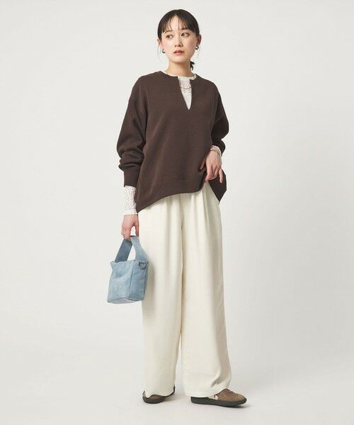 green label relaxing / グリーンレーベル リラクシング その他パンツ | 【WEB限定】＜at ease＞ドロスト ワイド パンツ オフホワイト | 詳細6
