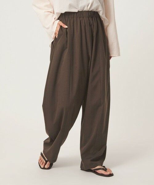 green label relaxing / グリーンレーベル リラクシング その他パンツ | 【WEB限定】＜at ease＞カーブ パンツ マシンウォッシャブル ストレッチ UVカット（DK.BROWN）