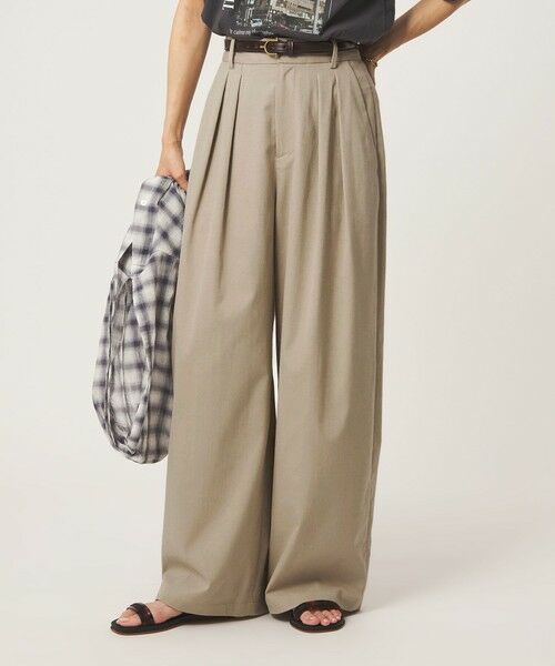 green label relaxing / グリーンレーベル リラクシング スラックス・ドレスパンツ | 【WEB限定】＜at ease＞オルマイ スラックス ストレッチ UVカット（BEIGE）