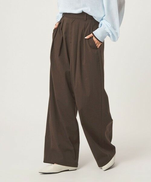 green label relaxing / グリーンレーベル リラクシング スラックス・ドレスパンツ | 【WEB限定】＜at ease＞オルマイ スラックス ストレッチ UVカット（DK.BROWN）