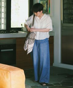 green label relaxing / グリーンレーベル リラクシング デニムパンツ | ＜スタイリスト兵藤千尋さんコラボ＞ワイド ライト デニム 接触冷感