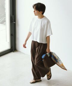 green label relaxing / グリーンレーベル リラクシング Tシャツ | ＜スタイリスト兵藤千尋さんコラボ＞クロップド ワイド Tシャツ UVカット