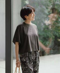 green label relaxing / グリーンレーベル リラクシング Tシャツ | ＜スタイリスト兵藤千尋さんコラボ＞クロップド ワイド Tシャツ UVカット