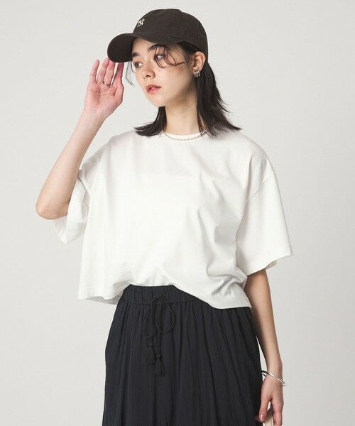 green label relaxing / グリーンレーベル リラクシング Tシャツ | ＜スタイリスト兵藤千尋さんコラボ＞クロップド ワイド Tシャツ UVカット | 詳細1