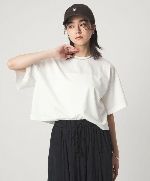 green label relaxing / グリーンレーベル リラクシング Tシャツ | ＜スタイリスト兵藤千尋さんコラボ＞クロップド ワイド Tシャツ UVカット | 詳細2
