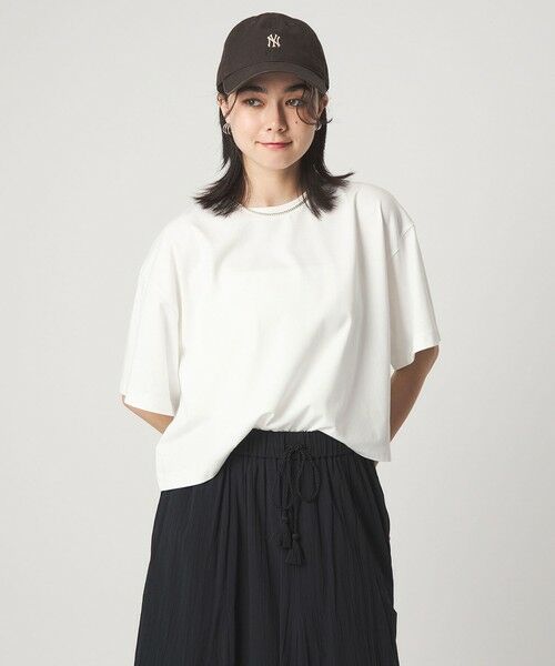 green label relaxing / グリーンレーベル リラクシング Tシャツ | ＜スタイリスト兵藤千尋さんコラボ＞クロップド ワイド Tシャツ UVカット | 詳細3