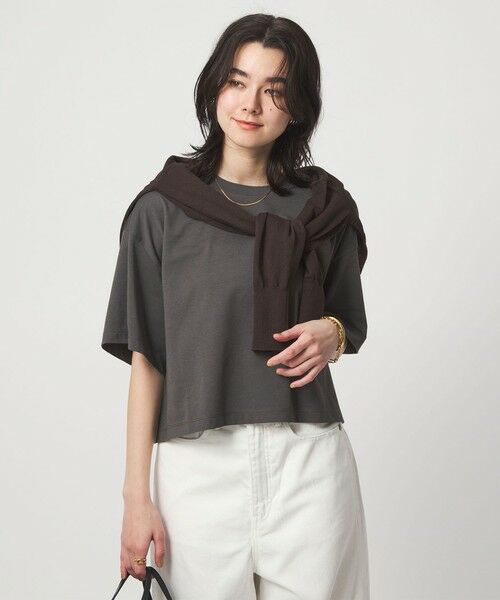 green label relaxing / グリーンレーベル リラクシング Tシャツ | ＜スタイリスト兵藤千尋さんコラボ＞クロップド ワイド Tシャツ UVカット | 詳細10